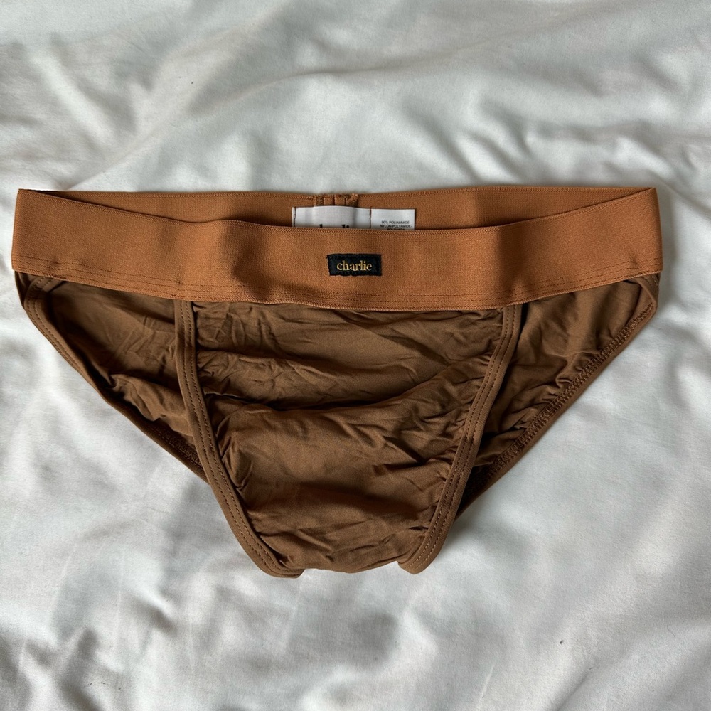 Charlies Tan Briefs with Logo